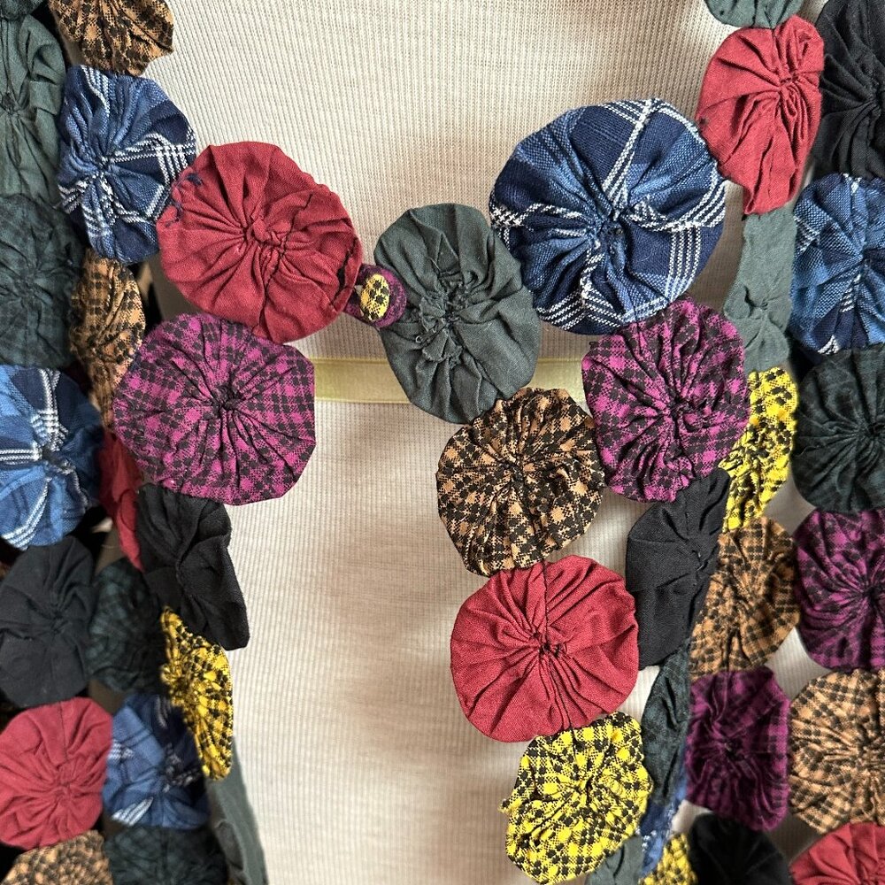 Notations Patchwork Yo-Yo Vest Multicolor Boho Fe… - image 3